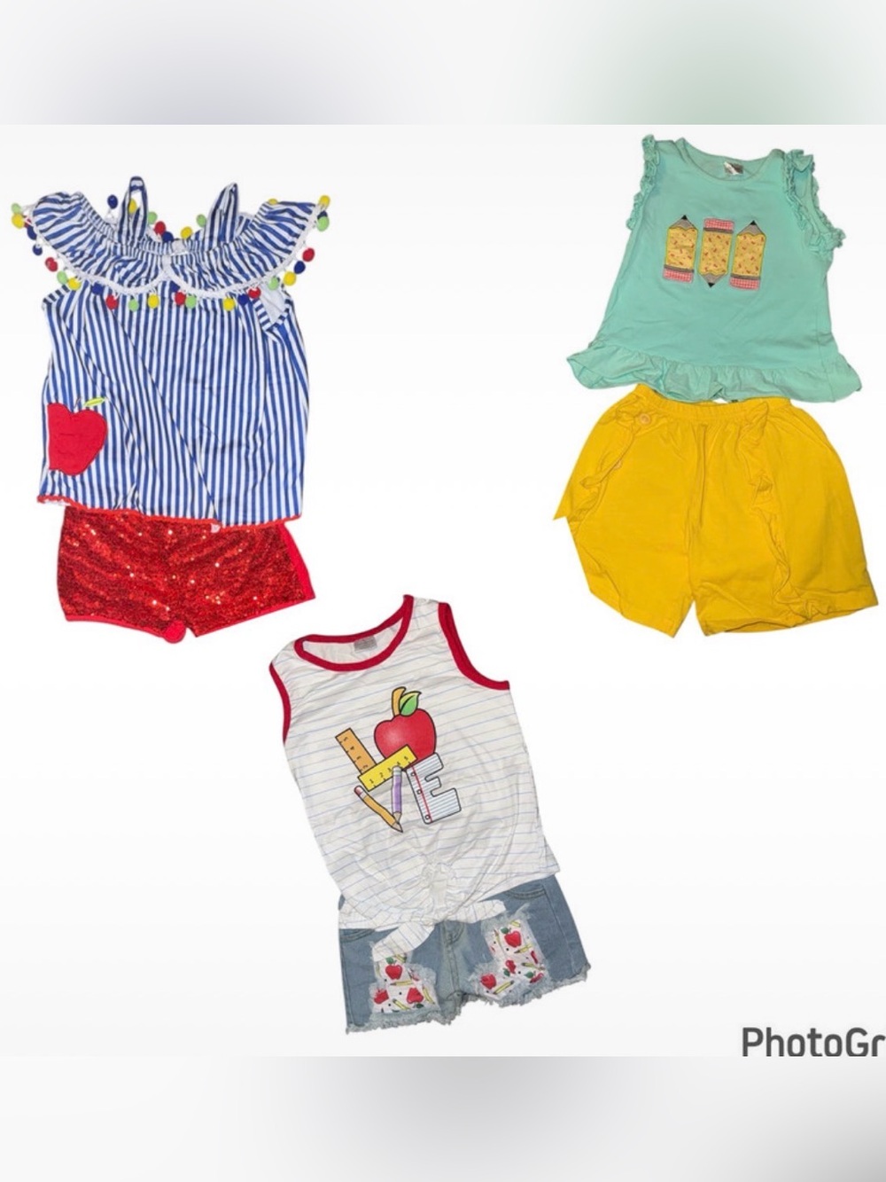 Girls school themed outfits 3 sets